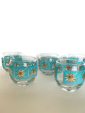 Atomic Starbust Roly Poly Glasses (7), Atomic Glassware - Southern Vintage Wares