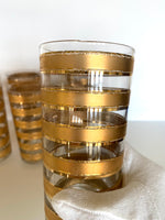 Culver "Gold Rings" Glasses (8), Culver Gold Rings Pattern - Southern Vintage Wares
