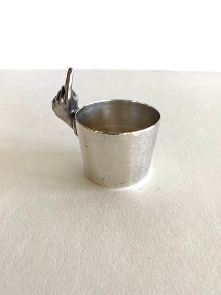 Pewter Stepped Jigger, Graduated Jigger, Mid Century Stepped Jigger 