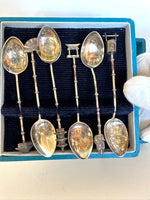 Vintage Sterling Silver Cocktail Spoons Asian Finials