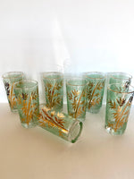 Mid Century Gold Bamboo Glasses - Southern Vintage Wares