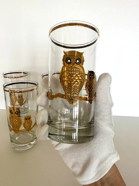 Mid Century Culver Owl Glasses 5