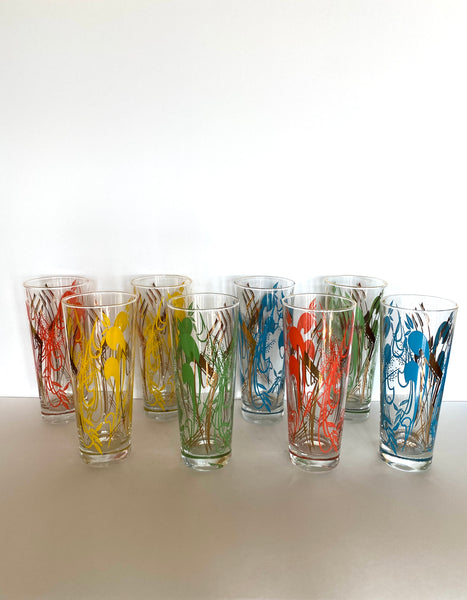 Bartlett Collins Atomic Diamond Starburst Glasses (Set of 8