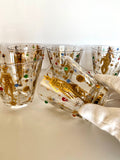 Culver Mardi Gras Jeweled Glasses (7), Culver Mardi Gras Rocks Glasses - Southern Vintage Wares