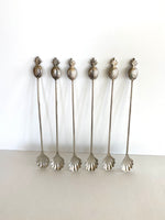 Vintage Silverplated Pineapple Swizzle Spoons