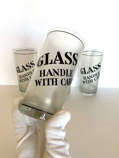Rare Vintage Mid Century Humorous Novelty Cocktail Glass Set