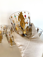 Culver Mardi Gras Jeweled Glasses (7), Culver Mardi Gras Rocks Glasses - Southern Vintage Wares