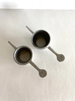Bottoms Up Jiggers Set (1 oz and 1.5 oz), Pair of Cast Pewter Jiggers - Southern Vintage Wares