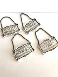 Vintage Decanter Tags by Comoy's of London (Set of 4)