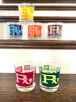 Rx Cocktail Glasses (6), Mid Century Glassware, Mid Century Rx Glasses - Southern Vintage Wares
