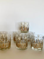 Gregory Duncan Dandelion Rocks Glasses (8), Mid Century Glasses, Gregory Duncan Glassware - Southern Vintage Wares