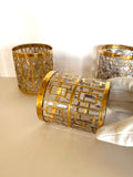 Imperial Shoji Glasses by Imperial Glass Co., El Tabique D’Oro, Trellis, Golden Chains