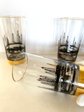 Mid Century Oil Derrick Glasses (4 Glasses), Set #1