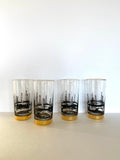 Mid Century Oil Derrick Glasses (4 Glasses), Set #1