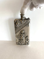 SouthernVintageWares>>>Early 1900s Art Deco Flask (Figural Embossed Pattern), Art Deco Embossed Flask
