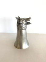 SouthernVintageWares>>>Vintage Pewter Wolf Stirrup Goblet