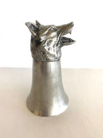 SouthernVintageWares>>>Vintage Pewter Wolf Stirrup Goblet