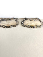 Vintage Decanter Tags by Gorham (7), Rare Liquor Brands, Silver-Plated Tags