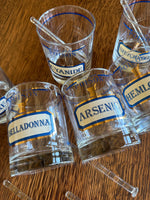 Neiman Marcus "Poison" Rocks Glasses (6), Poison Glasses w/ Stirrers