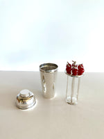Miniature 1940s Cocktail Shaker, Cherry Picks Set, P.H. Vogel & Co.