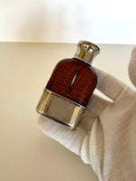 Vintage Small Flask (Glass, Leather, Chrome), Vintage Miniature Flask