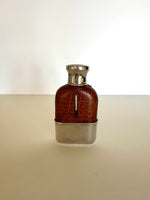 Vintage Small Flask (Glass, Leather, Chrome), Vintage Miniature Flask