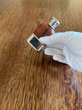 Vintage Small Flask (Glass, Leather, Chrome), Vintage Miniature Flask
